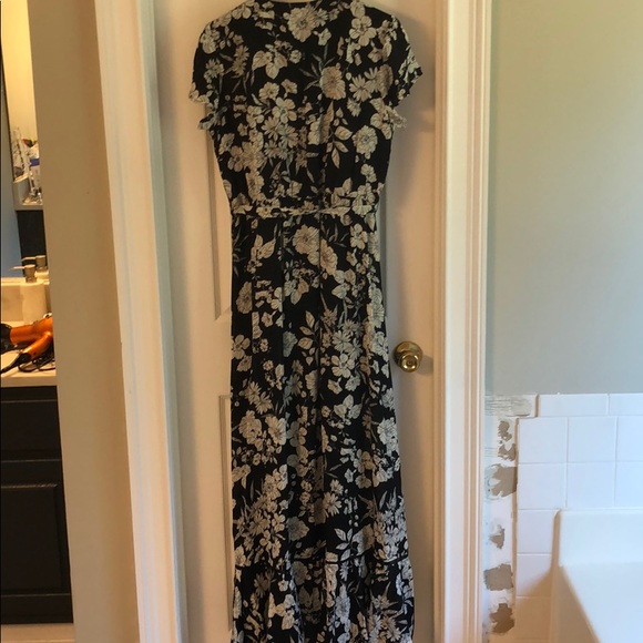 Black& white high low wrap dress - Picture 3 of 6